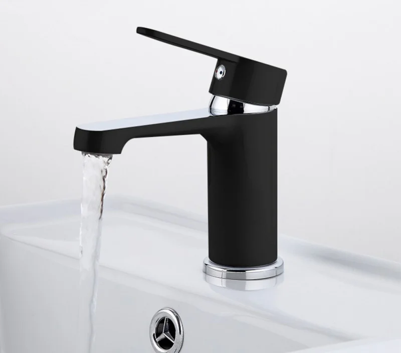 Смеситель для умывальника Frap F1042 Черный/Хром (1033663) - фото 2