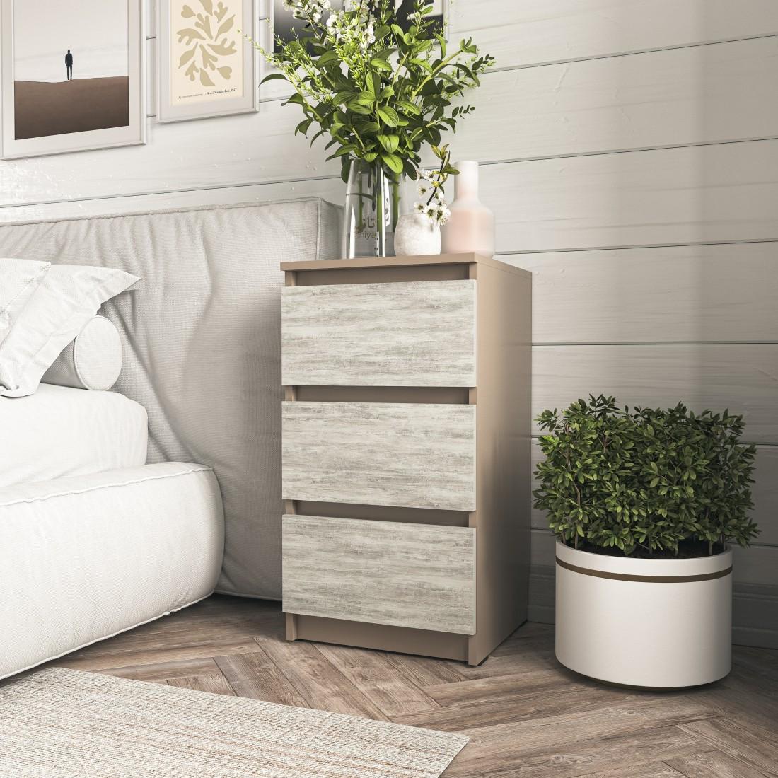 Тумба прикроватная 400х758х398 мм Капучино/Бетон (B-762)