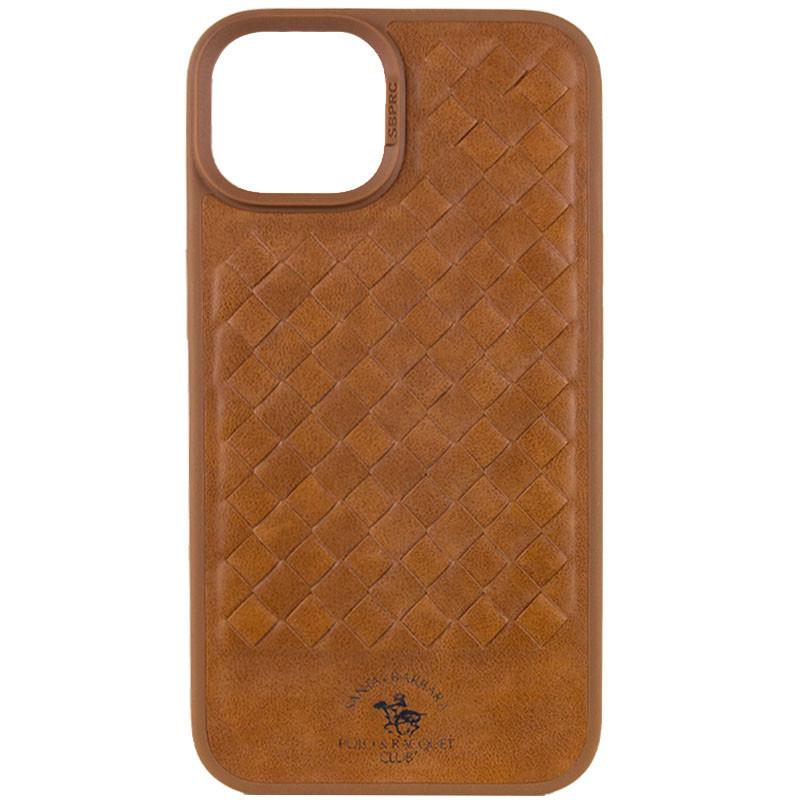 Противоударный кожаный чехол Polo Santa Barbara для Apple iPhone 15 6.1" Brown