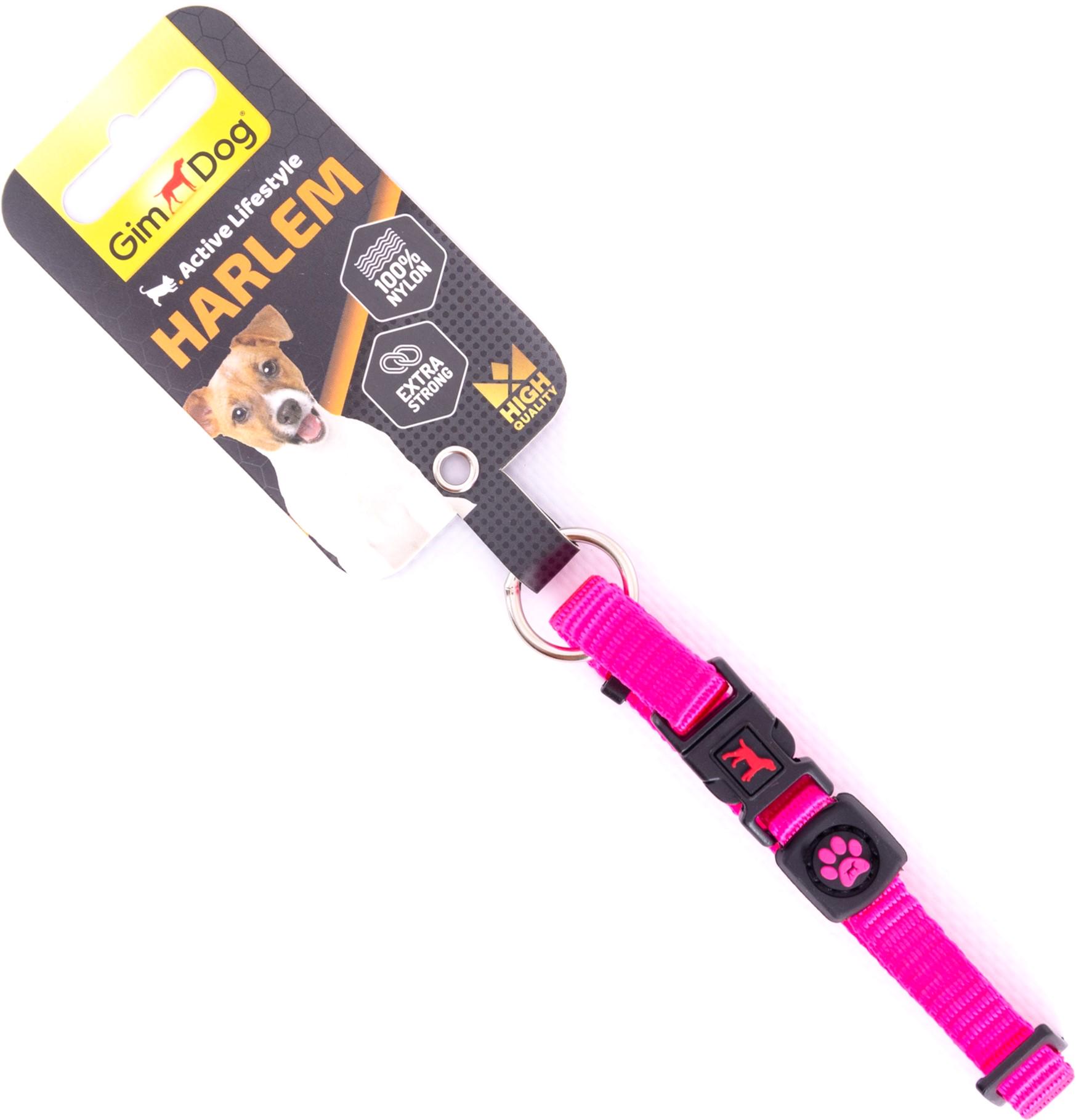 Нашийник для собак GimDog Harlem нейлон 10 мм 20-30 см Рожевий (8009632058566)