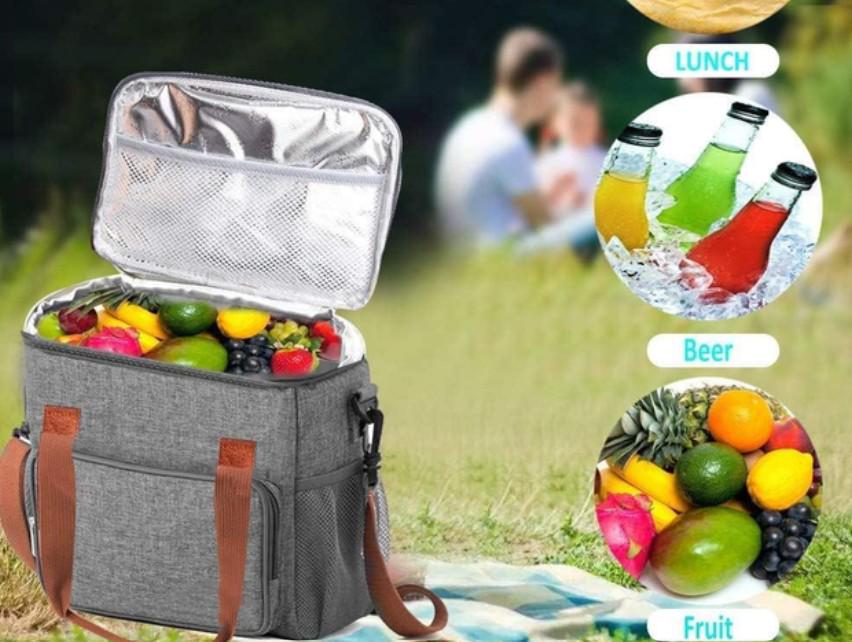 Сумка-холодильник на 1 отделение с ручкой через плечо 25х22х15 см 8 л Серый (1205) - фото 4 Сумка-холодильник на 1 отделение с ручкой через плечо 25х22х15 см 8 л Серый (1205) - фото 4