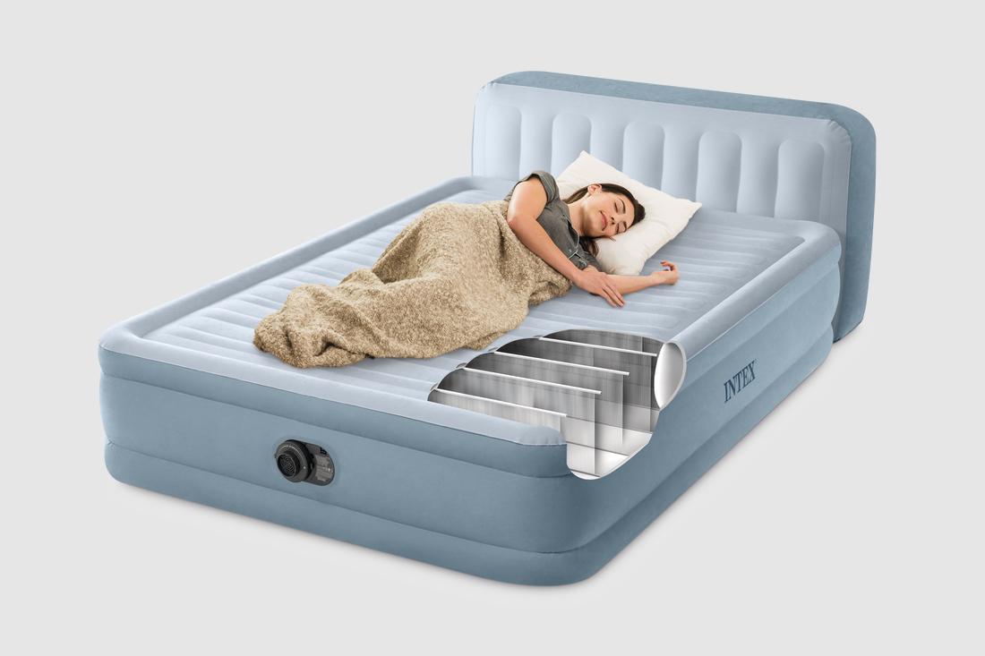 Кровать надувная Intex двуспальная с изголовьем и электронасосом 236х152х86 см - фото 4 Кровать надувная Intex двуспальная с изголовьем и электронасосом 236х152х86 см - фото 4