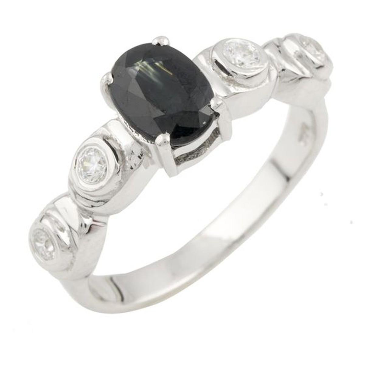 Кольцо серебряное с натуральным сапфиром 3,01 г р. 16,5 (0468792)