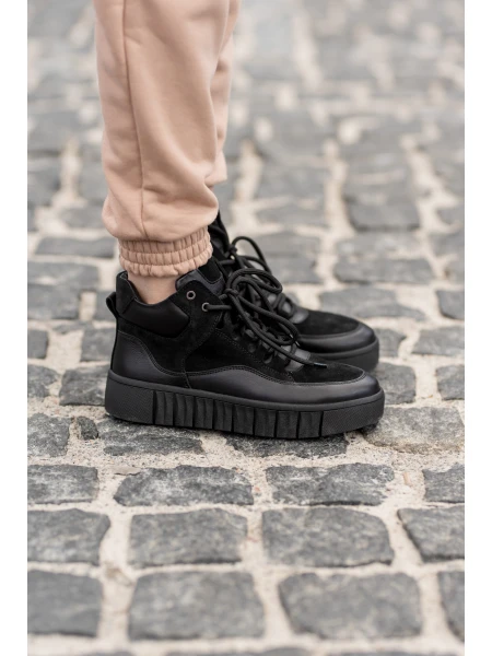 Кеды женские хайтопы замшевые на байке р. 41 26,5 см Черный - фото 5 Кеды женские хайтопы замшевые на байке р. 41 26,5 см Черный - фото 5