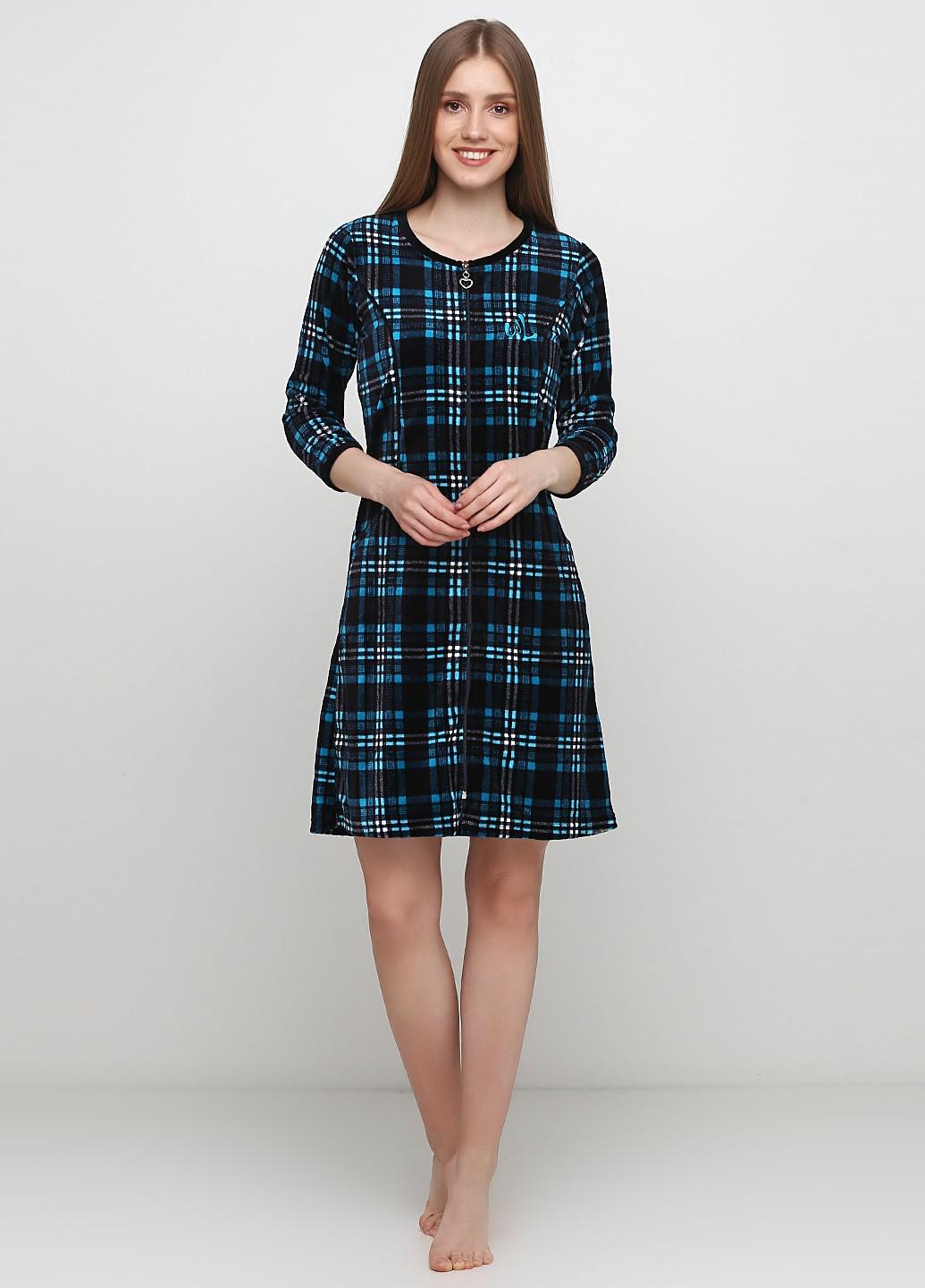 Халат женский Wild Love M Черный /Голубой (20009_ЦЗ) Халат женский Wild Love M Черный /Голубой (20009_ЦЗ)