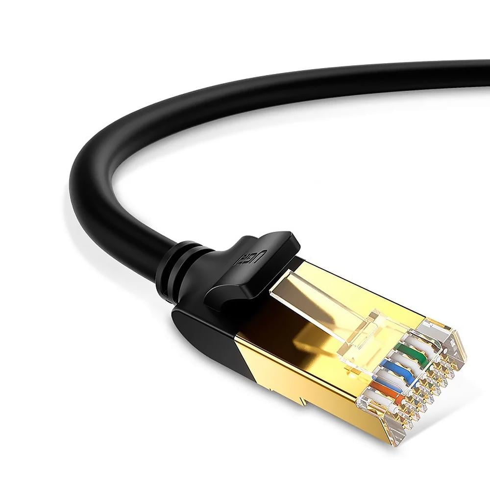 Кабель UGREEN патч-корд NW107 Cat7 F/FTP 10Gb Round Ethernet Cable 15 м Black (11274) - фото 2