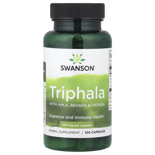 Трифала Swanson Triphala with Amla Behada & Harada 500 мг 100 капс. (SW1039)