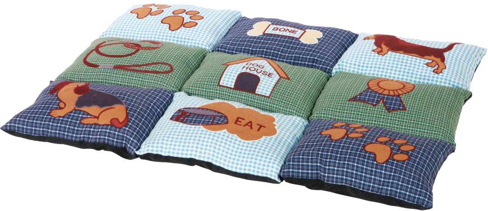 Подстилка для собак Trixie Patchwork с собачками 80х55 см Голубой/Зеленый (4011905370699)
