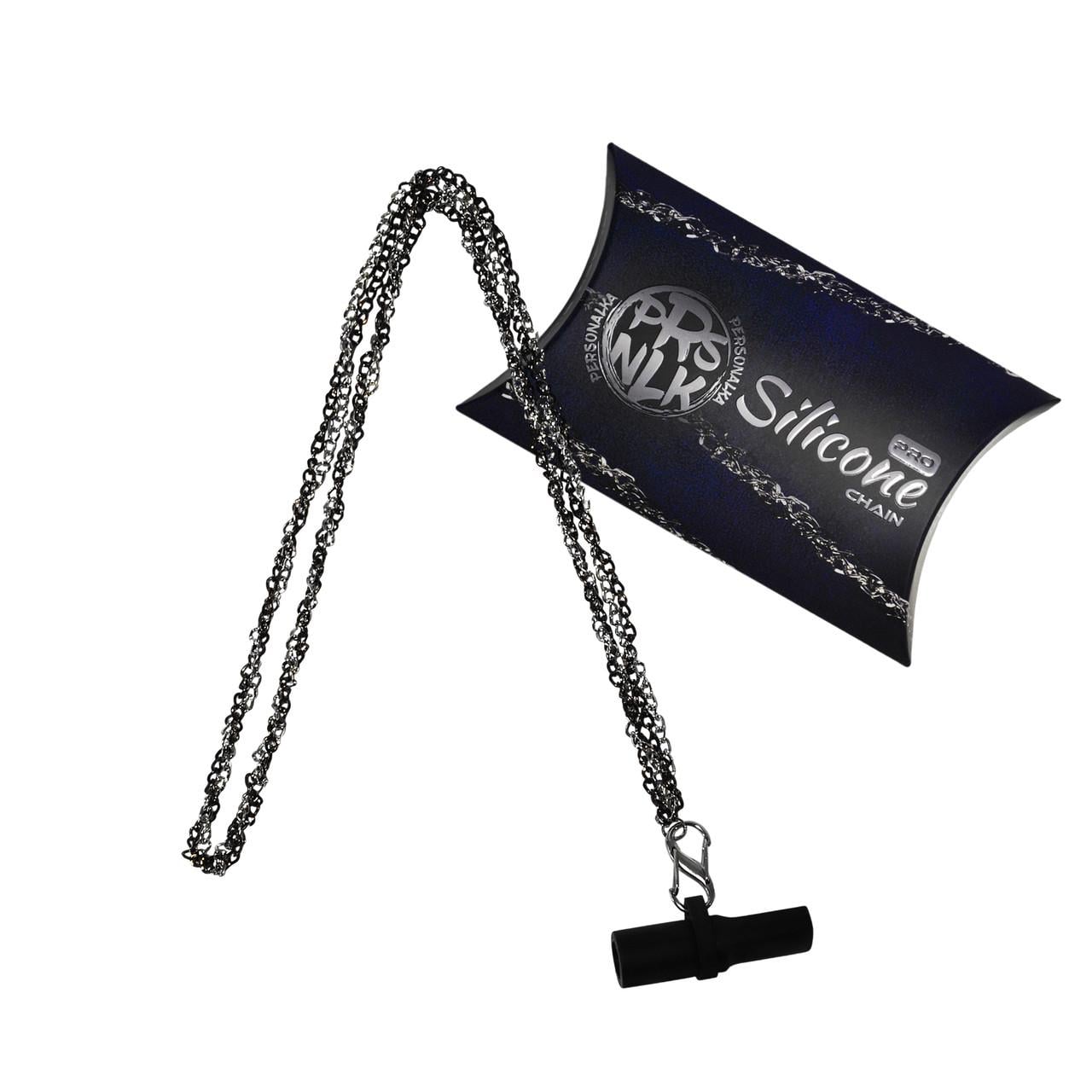 Мундштук персональный для кальяна Personalka Silicone Pro Chain Black Silver (SP008)