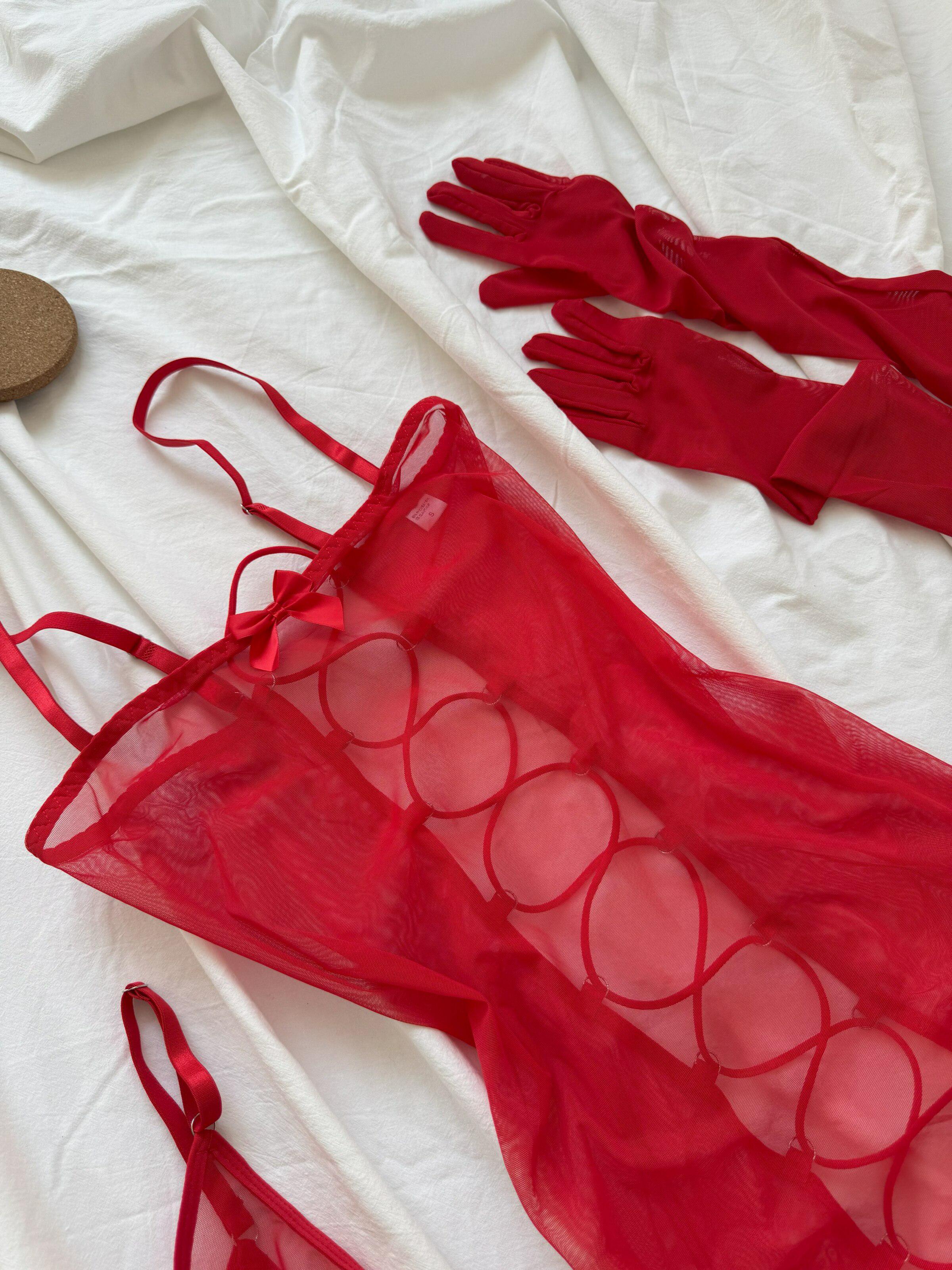 Комплект білизни жіночий Nova Vega сукня/трусики M Червоний (105-D140/2-1) - фото 7 Комплект білизни жіночий Nova Vega сукня/трусики M Червоний (105-D140/2-1) - фото 7