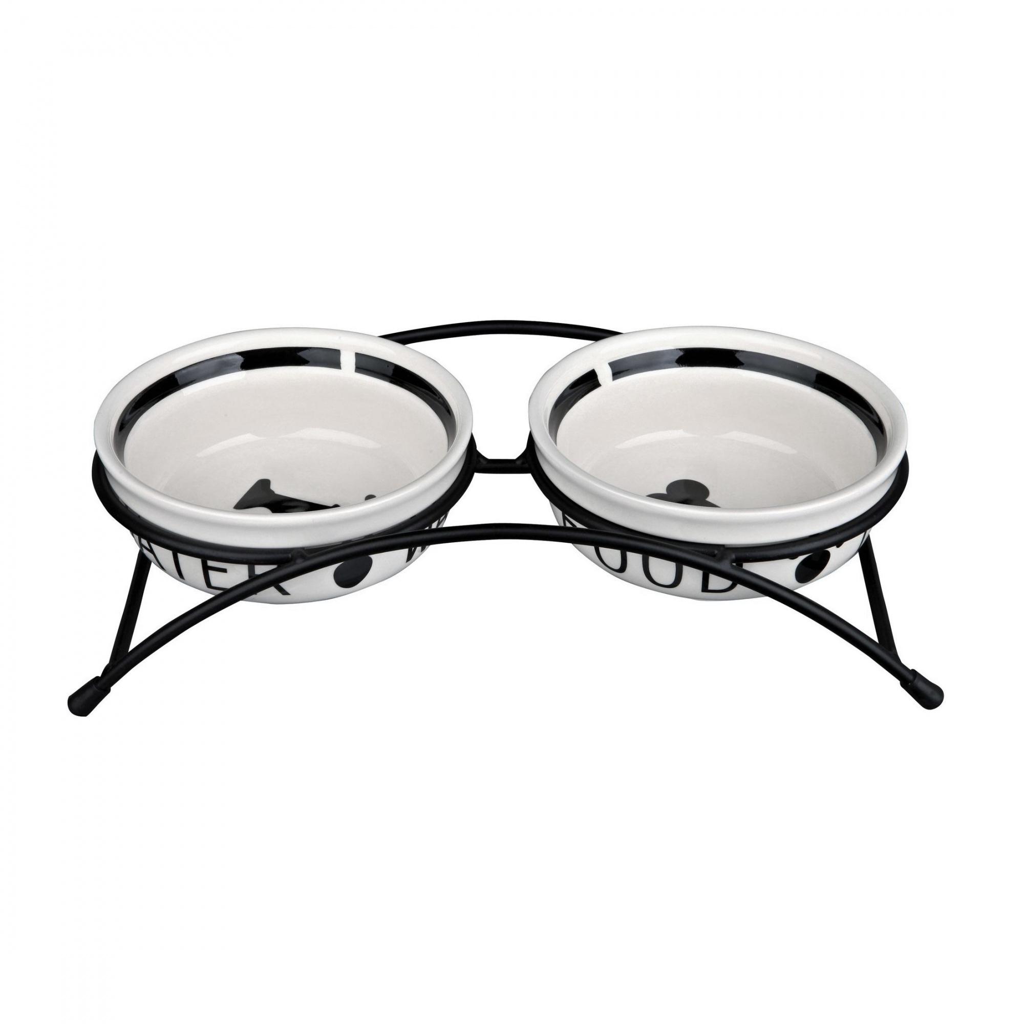 Миска для собак Trixie Eat on Feet керамическая двойная 13 см Белый (24640)