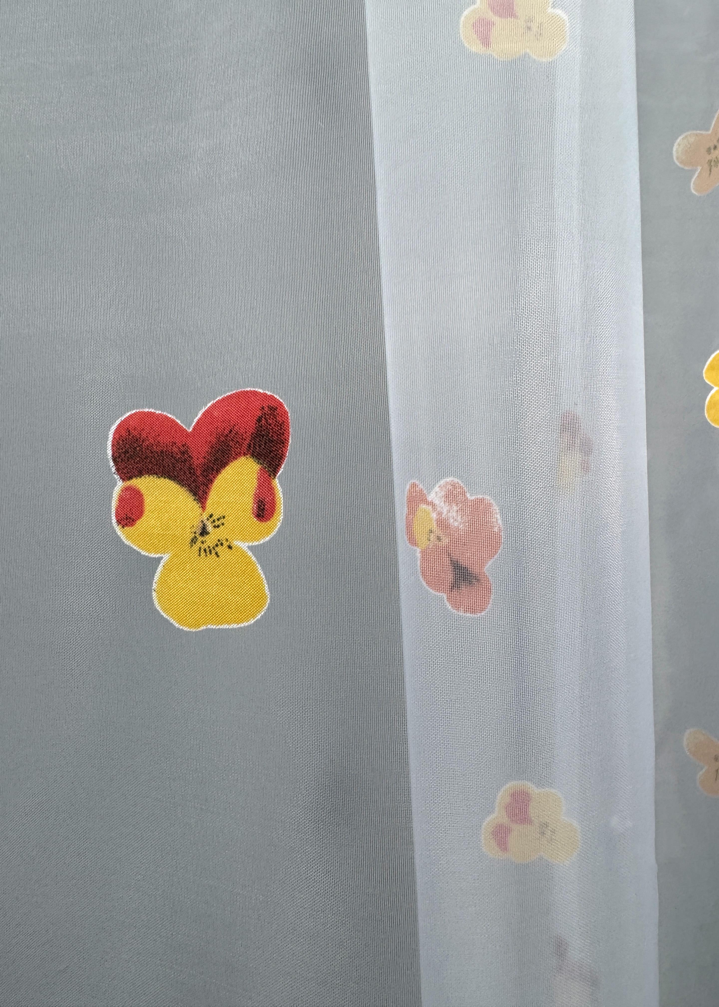 Тюль VR-Textil 823т Бабочки органза 300х250 см Белый/Оранжевый/Красный (40-539) - фото 6