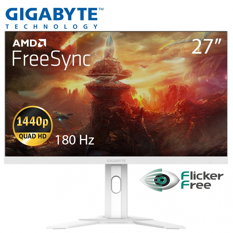 Монитор Gigabyte M27QA ICE Gaming Monitor безрамочный SS-IPS 2560x1440 QHD 27" (tf6916) - фото 2 Монитор Gigabyte M27QA ICE Gaming Monitor безрамочный SS-IPS 2560x1440 QHD 27" (tf6916) - фото 2