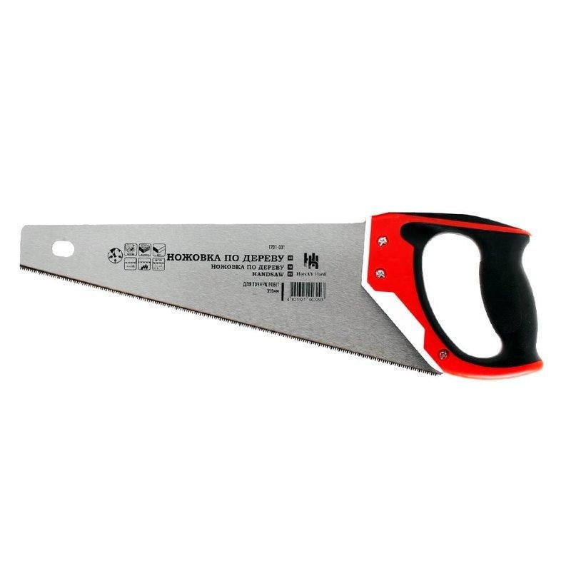 Ножовка по дереву для точных работ HorsAY Hard 14TPI 3D закаленный зуб защитное покрытие 350 мм.