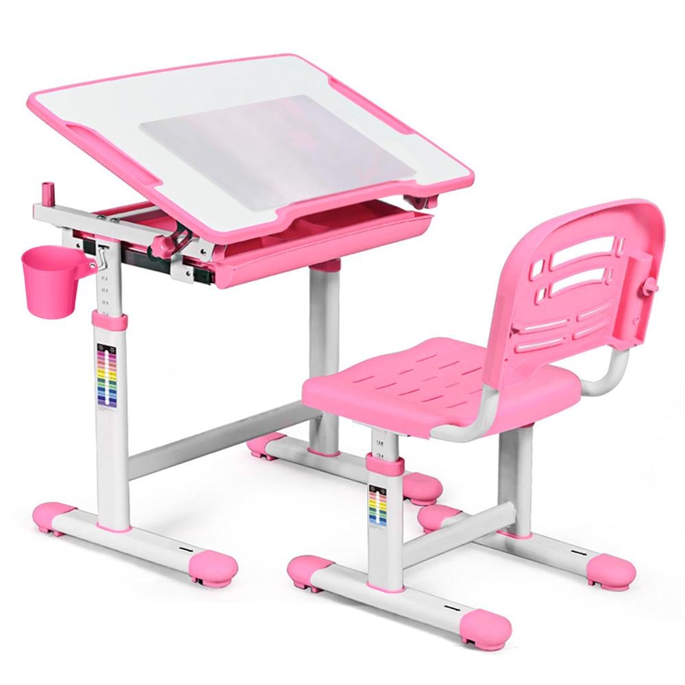 Парта детская школьная со стулом Evo-kids Evo-06 Pink