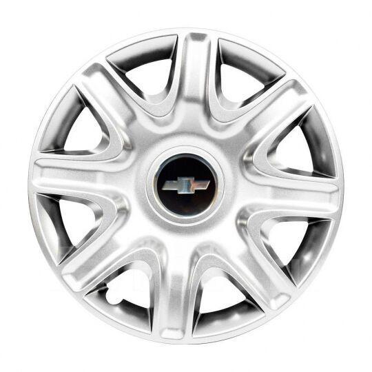 Автомобильные колпаки SKS 332 R15 с логотипом Chevrolet 4 шт. Серебристый