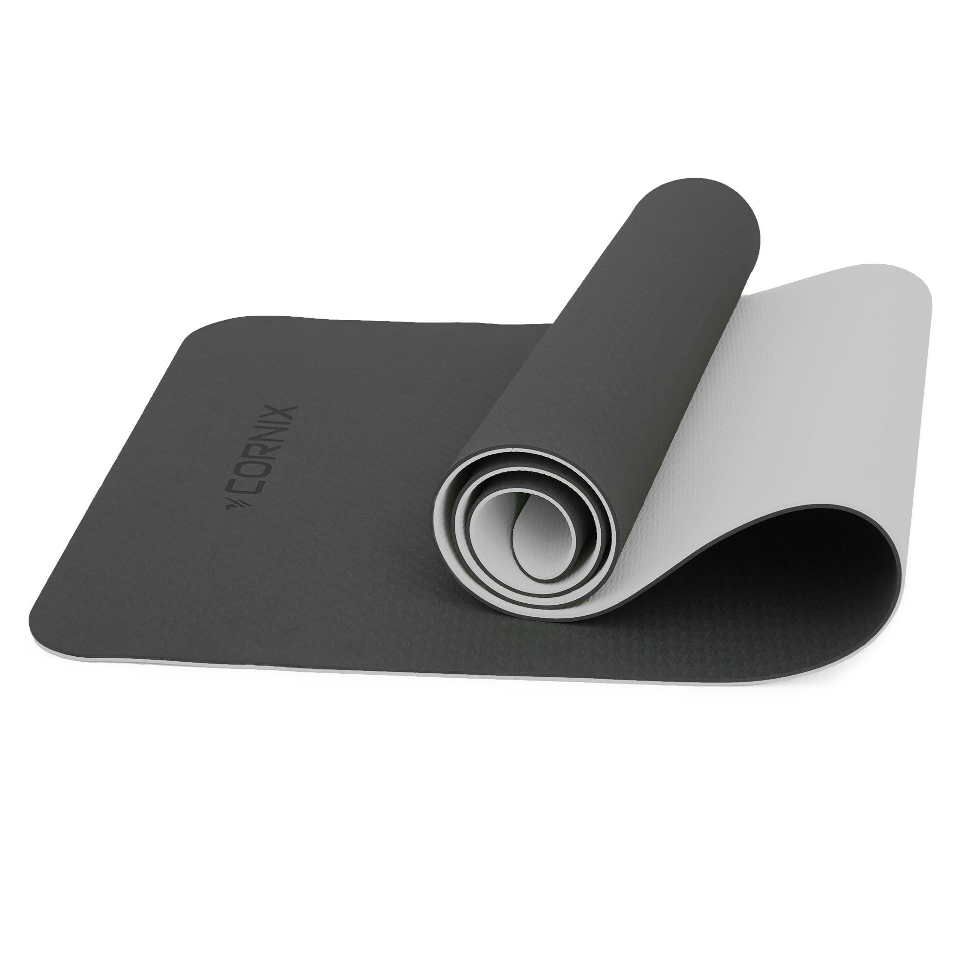 Коврик спортивный Cornix XR-0349 TPE для йоги и фитнеса 183x61x0,6 см Black/Grey