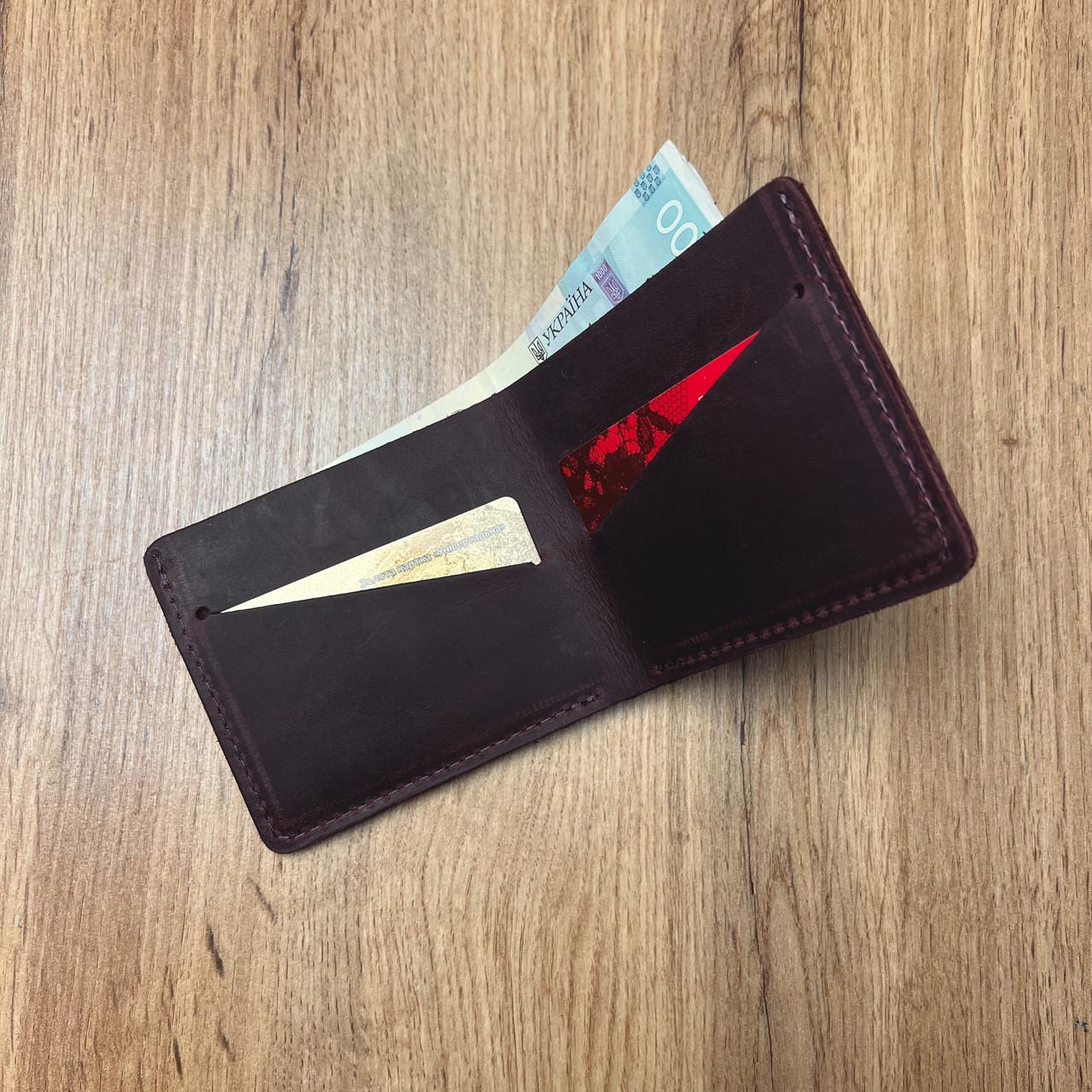 Кошелек из натуральной кожи Бордовый (b017-3)