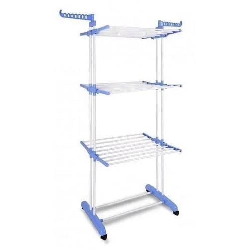 Сушарка для білизни та одягу Garment Rack With Wheels підлогова розкладна 3 яруси 76х64х170 см (13750140)