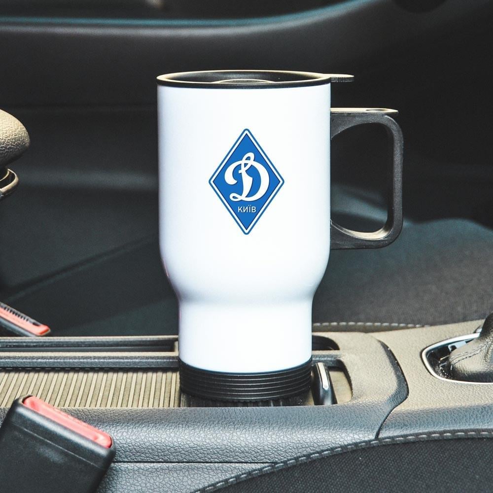 Термокухоль автомобільний з логотипом футбольного клубу Динамо  450 мл Білий (22802479)