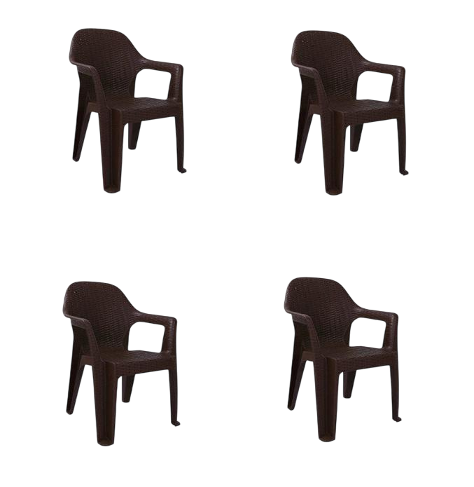 Стілець садовий Міла пластиковий ротанг 4 шт. (26247571) Стілець садовий Міла пластиковий ротанг 4 шт. (26247571)