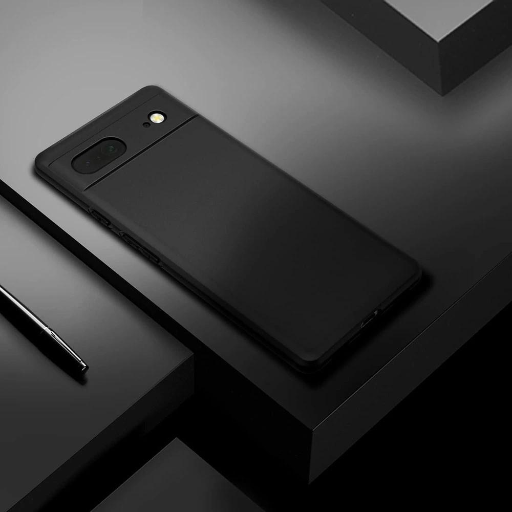 Черный силиконовый чехол для Google Pixel 6 (с микрофиброй внутри) - фото 6