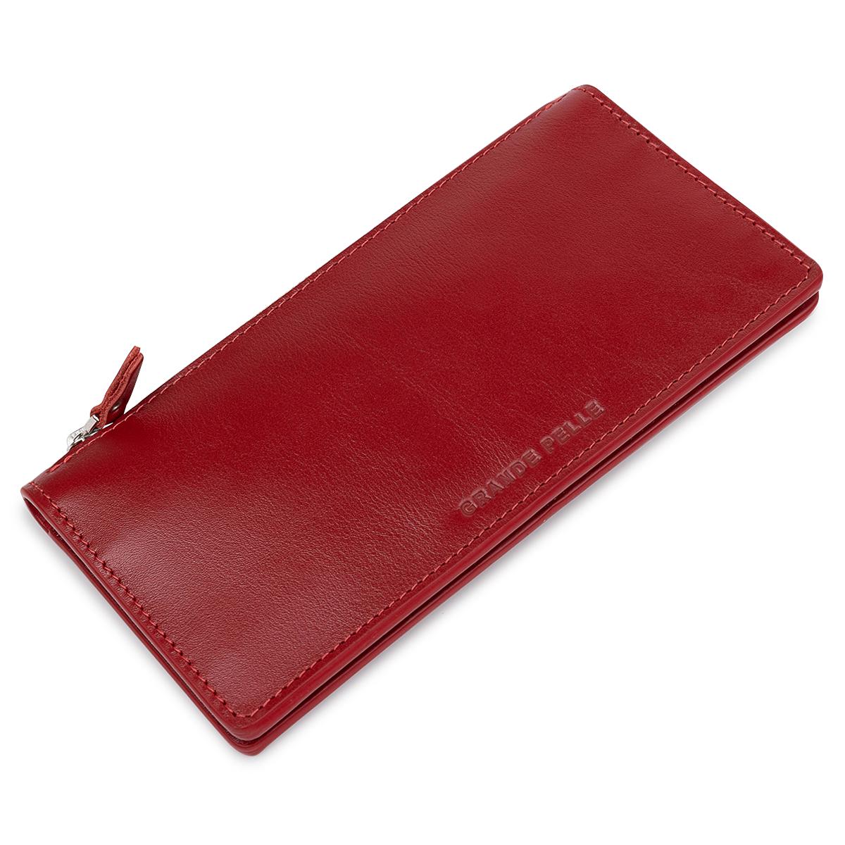 Портмоне женское GRANDE PELLE 11514 из натуральной кожи Красный