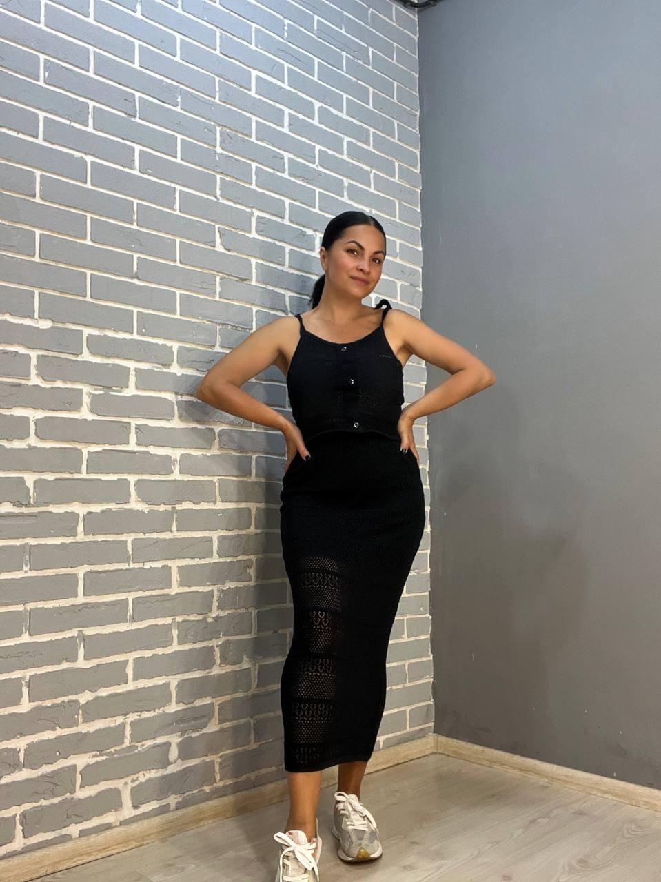 Костюм жіночий MINTAS 2456 спідниця довга з майкою OS Чорний (2444) - фото 6 Костюм жіночий MINTAS 2456 спідниця довга з майкою OS Чорний (2444) - фото 6