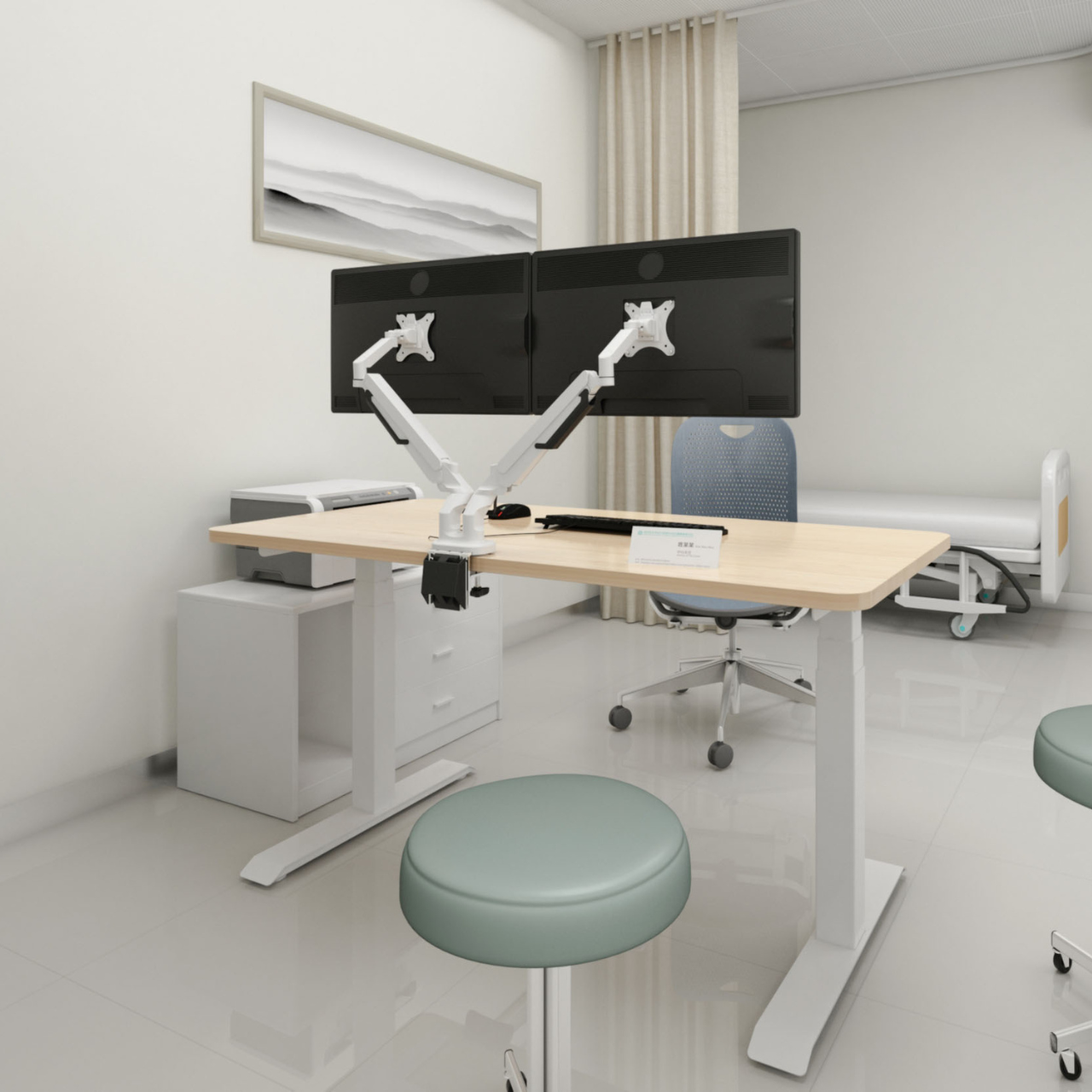 Кронштейн настольно-поворотный FlexiSpot DL2 для двух мониторов от 17 до 32" Белый - фото 8 Кронштейн настольно-поворотный FlexiSpot DL2 для двух мониторов от 17 до 32" Белый - фото 8