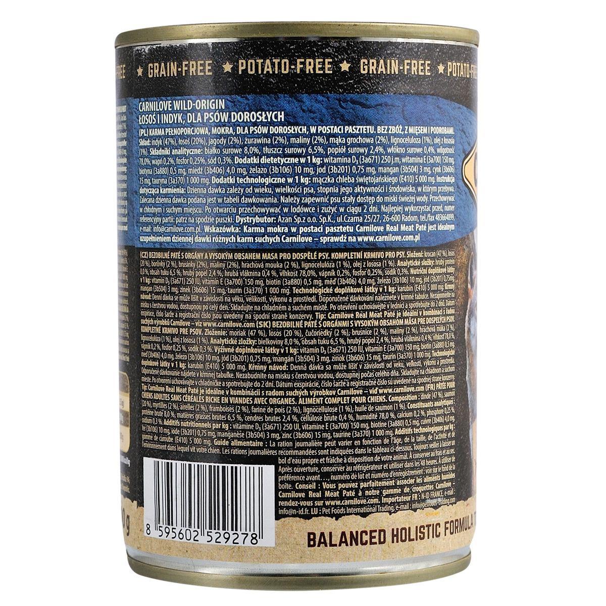 Корм влажный для собак Carnilove Salmon & Turkey лосось и индейка400 г (1789931209) - фото 2 Корм влажный для собак Carnilove Salmon & Turkey лосось и индейка400 г (1789931209) - фото 2