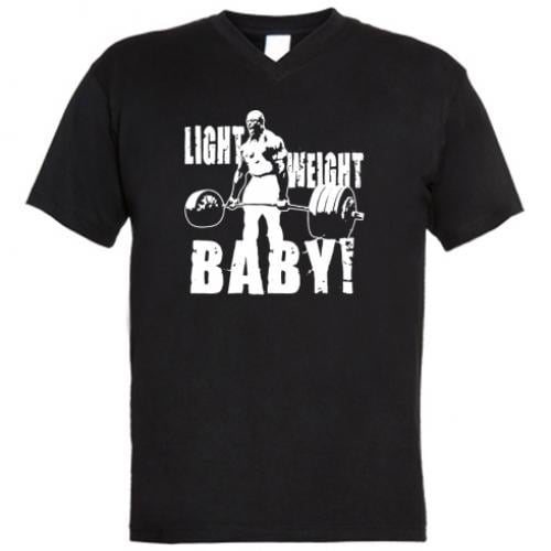 Футболка чоловіча з V-подібним вирізом Lightweight baby XL Чорний (14254492-2-186402-XL)