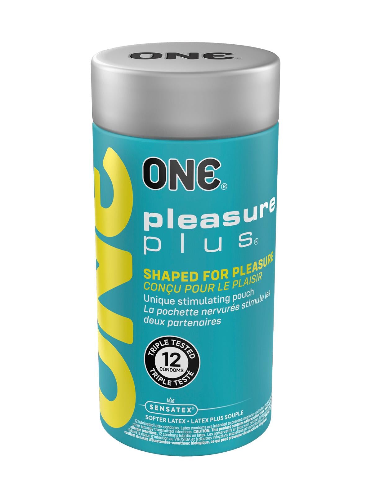 Набор презервативов One Pleasure Plus с мешочком на конце и внутренними ребрами 12 шт.