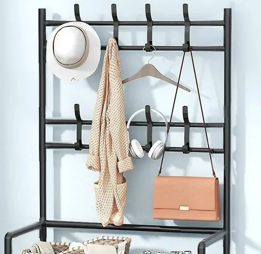 Вішалка для одягу New simple floor clothes rack size з полицями Чорний (321456987) - фото 2