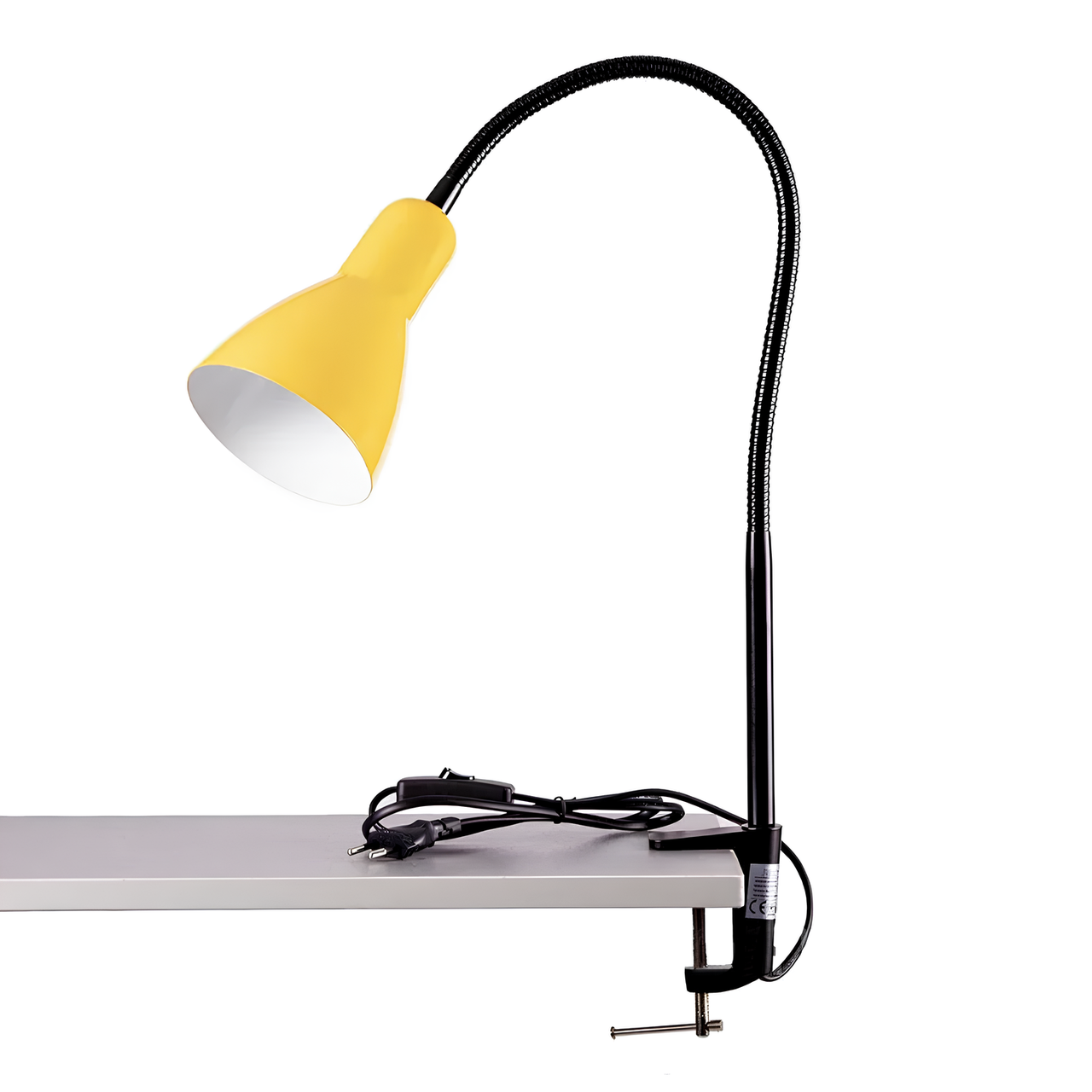 Настольная лампа Svet гибкая с металлическим плафоном под лампу Е27 Желтый (SWT-1014 YL) Настольная лампа Svet гибкая с металлическим плафоном под лампу Е27 Желтый (SWT-1014 YL)