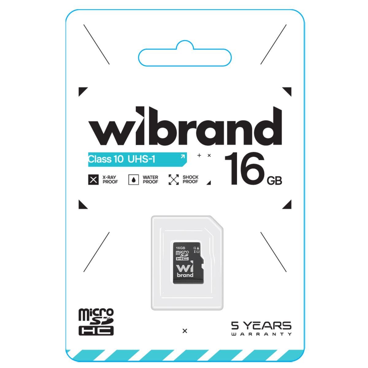 Карта пам'яті Microsdhc UHS-1 Wibrand Class 10 16 Gb