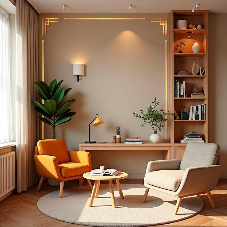 Комплект зеркального декора угловой DFA для стен и мебели 2 шт. Золотой (YA00038-G)