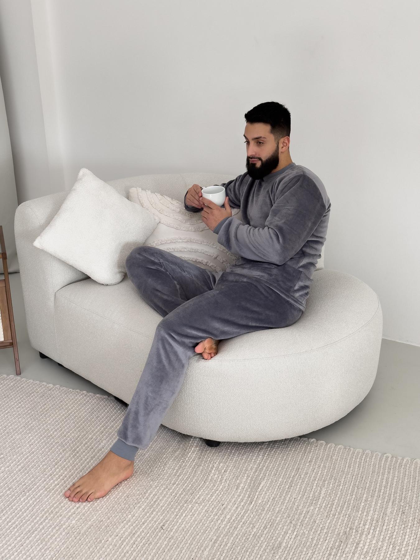 Пижама плюшевая Теплик с начесом L Серый (VEL030) - фото 8