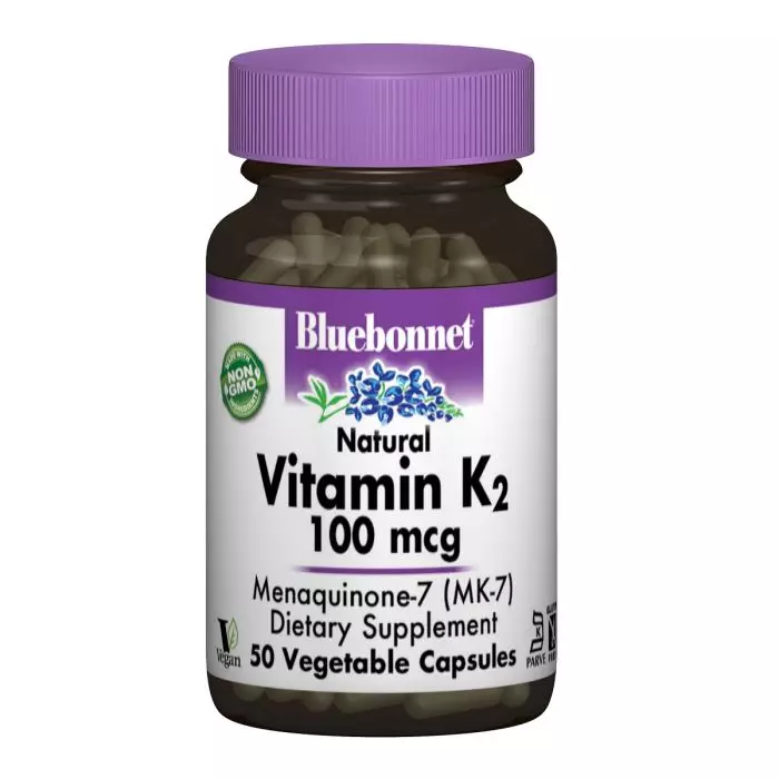 Витамин Bluebonnet Nutrition К2 100 мкг 50 вегетарианских капсул (BLB0652)