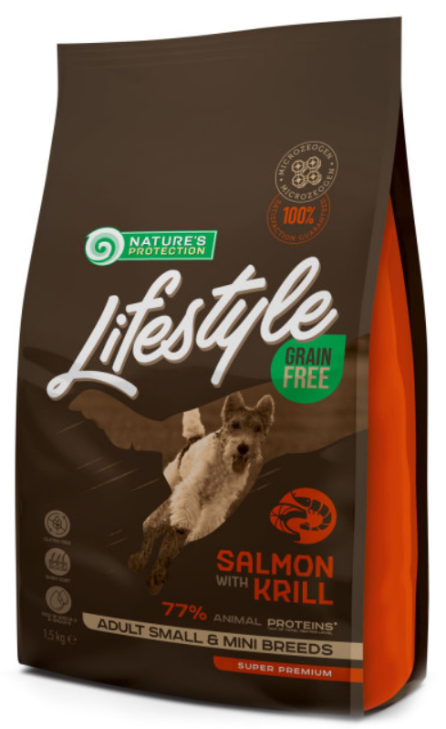 Корм для собак Nature's Protection Lifestyle Grain Free Salmon with krill Small Breeds 1,5 кг