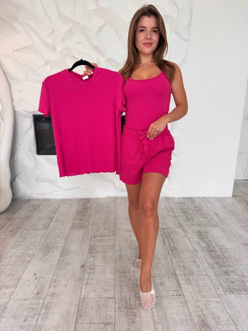 Пижама женская тройка L Малиновый (Д-al-rub-25-0011-03) - фото 4 Пижама женская тройка L Малиновый (Д-al-rub-25-0011-03) - фото 4