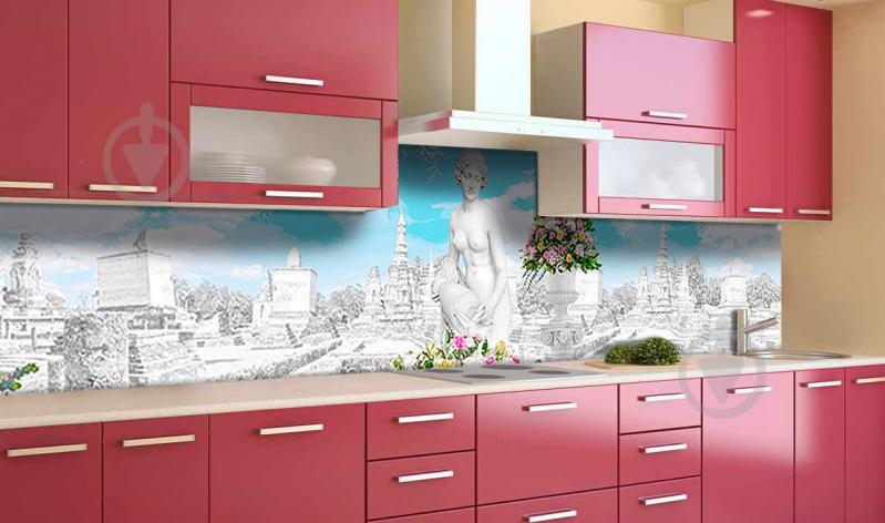 Наклейка виниловая кухонный фартук Zatarga "Мраморный город " 600х2500 мм