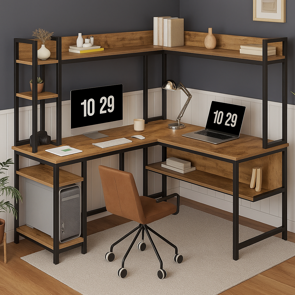 Письменный стол MSM Vouaux L-образный Дуб Родос Светлый