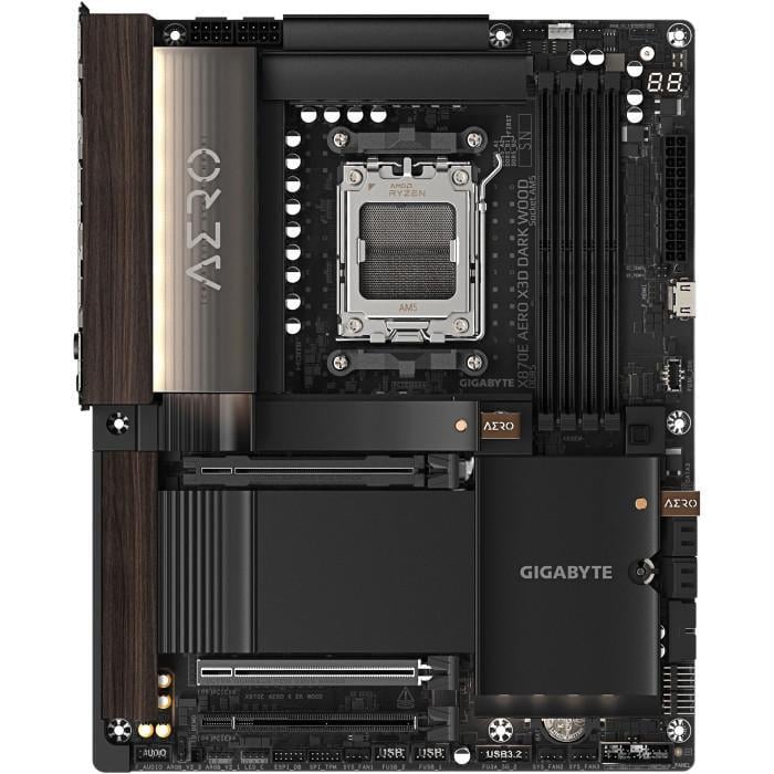 Материнская плата Gigabyte X870 AERO X3 DARK WOOD ATX sAM5 AMD X870 4xDDR5 4xM.2 4xSATA HDMI 2xUSB4 2x5 GbE Black