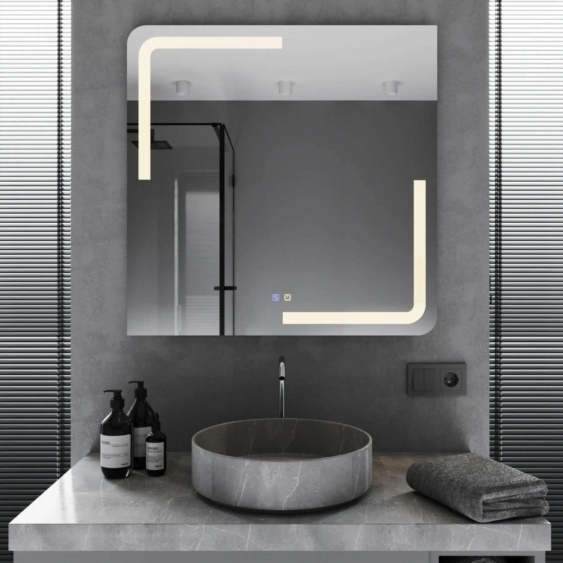 Зеркало для ванной комнаты Mironiks прямоугольное с фронтальной LED-подсветкой 1000x800 мм (FR-MRKS-310912)