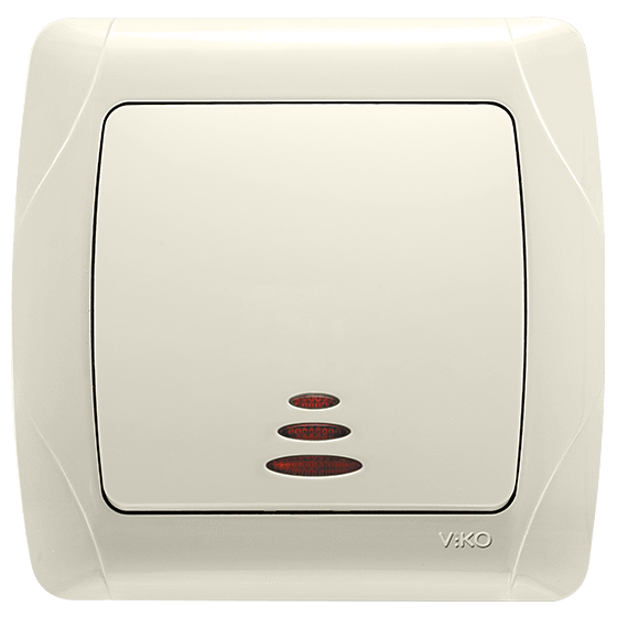 Вимикач одноклавішний Viko Carmen з підсвіткою Кремовий (90562019)