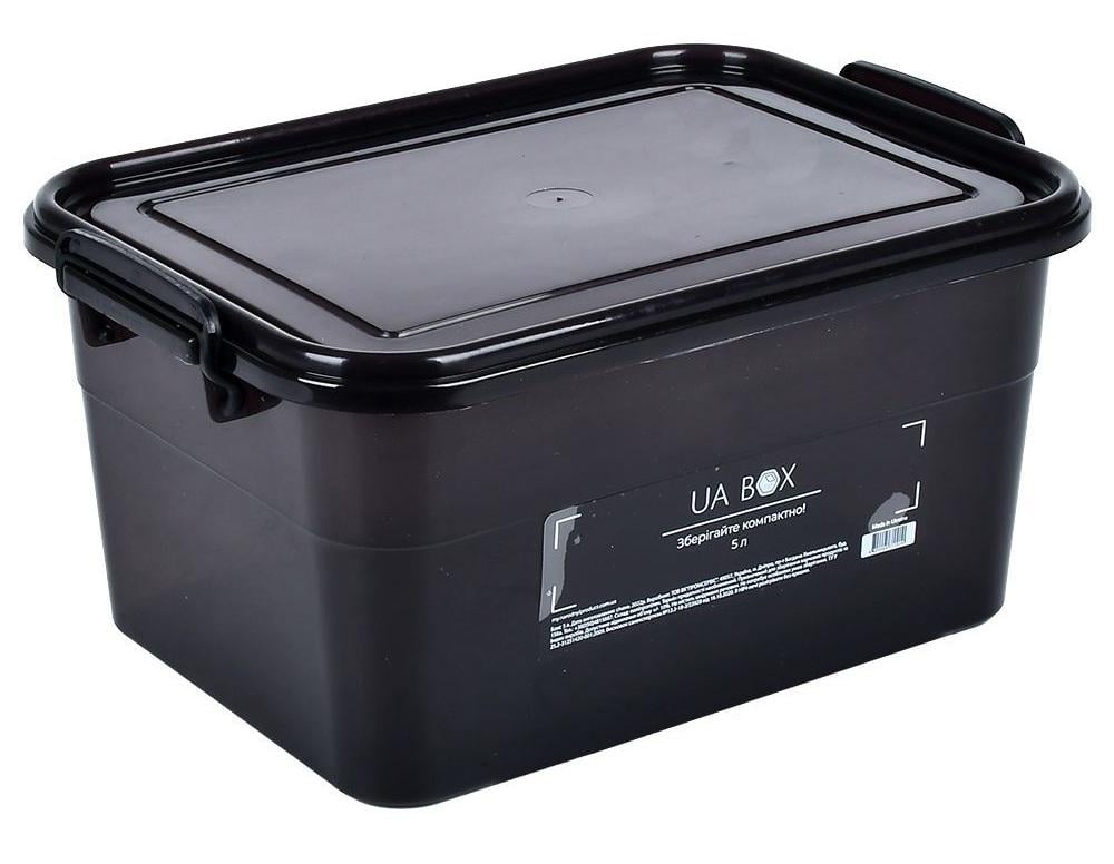 Контейнер харчовий пластиковий з ручками 5 л 20,4x28,5x14 см Black (31596)