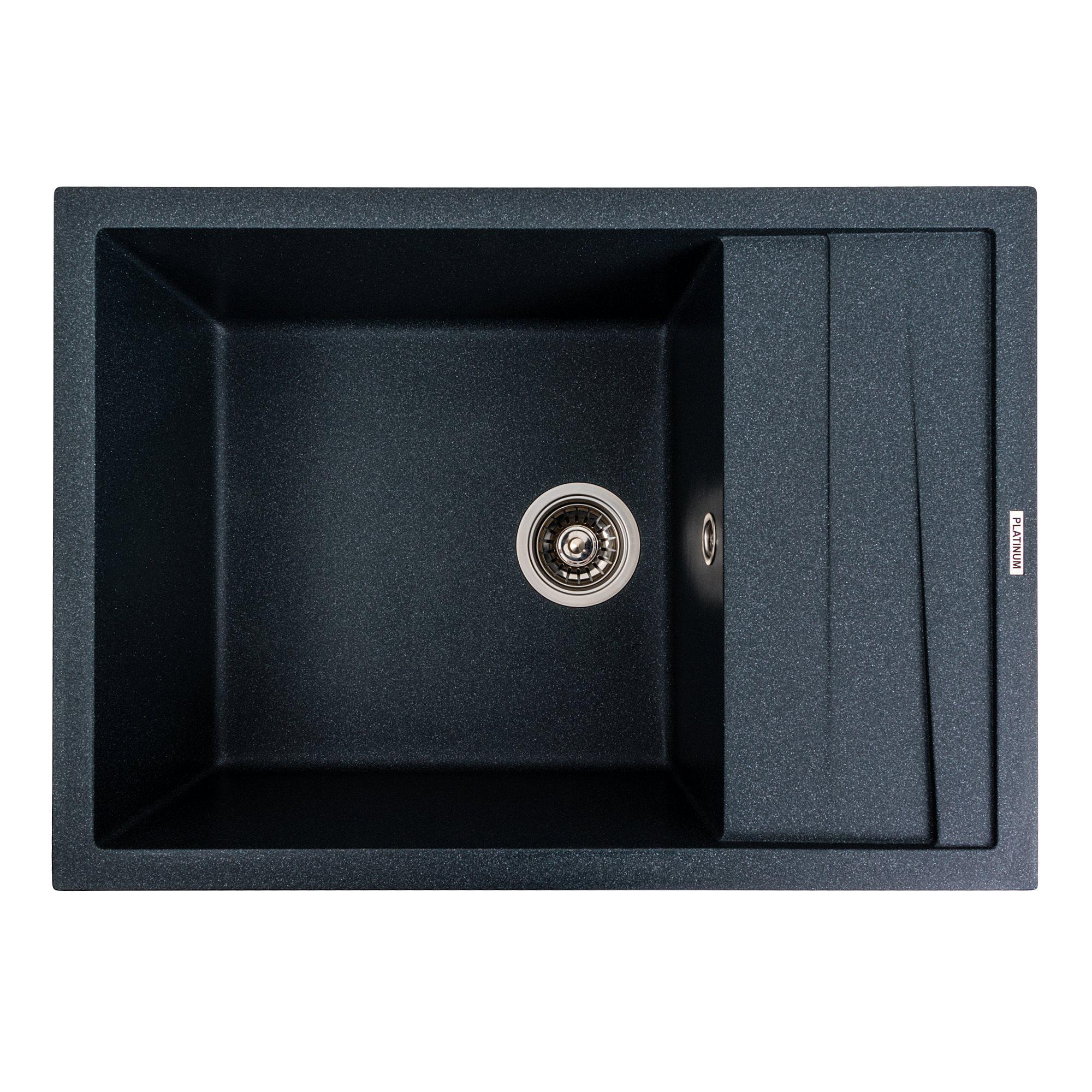 Мойка кухонная гранитная 7050 Cascada Platinum матовая Антрацитовый - фото 1