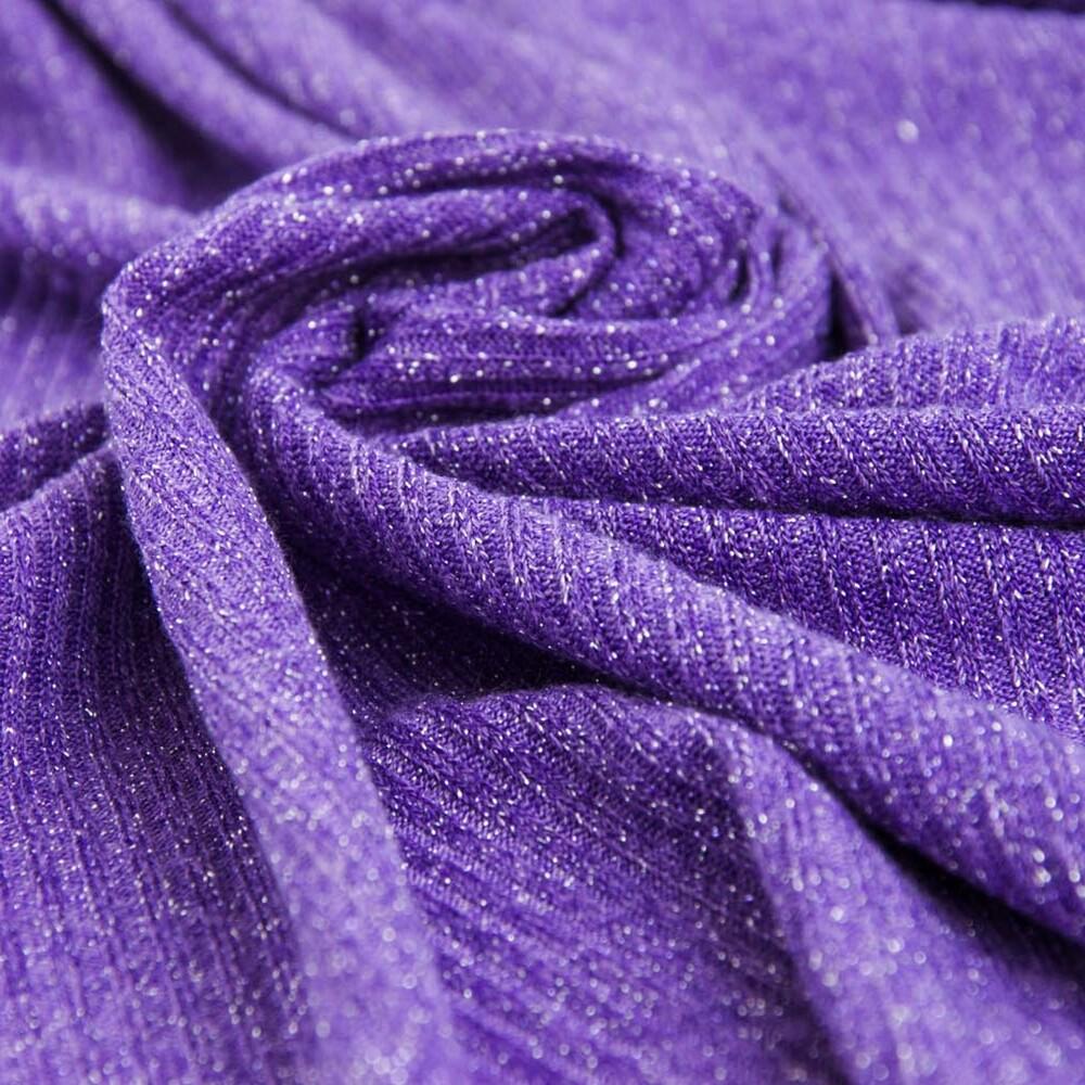 Ткань трикотаж Полоса V-1/9 с металликом Сирень (12598)