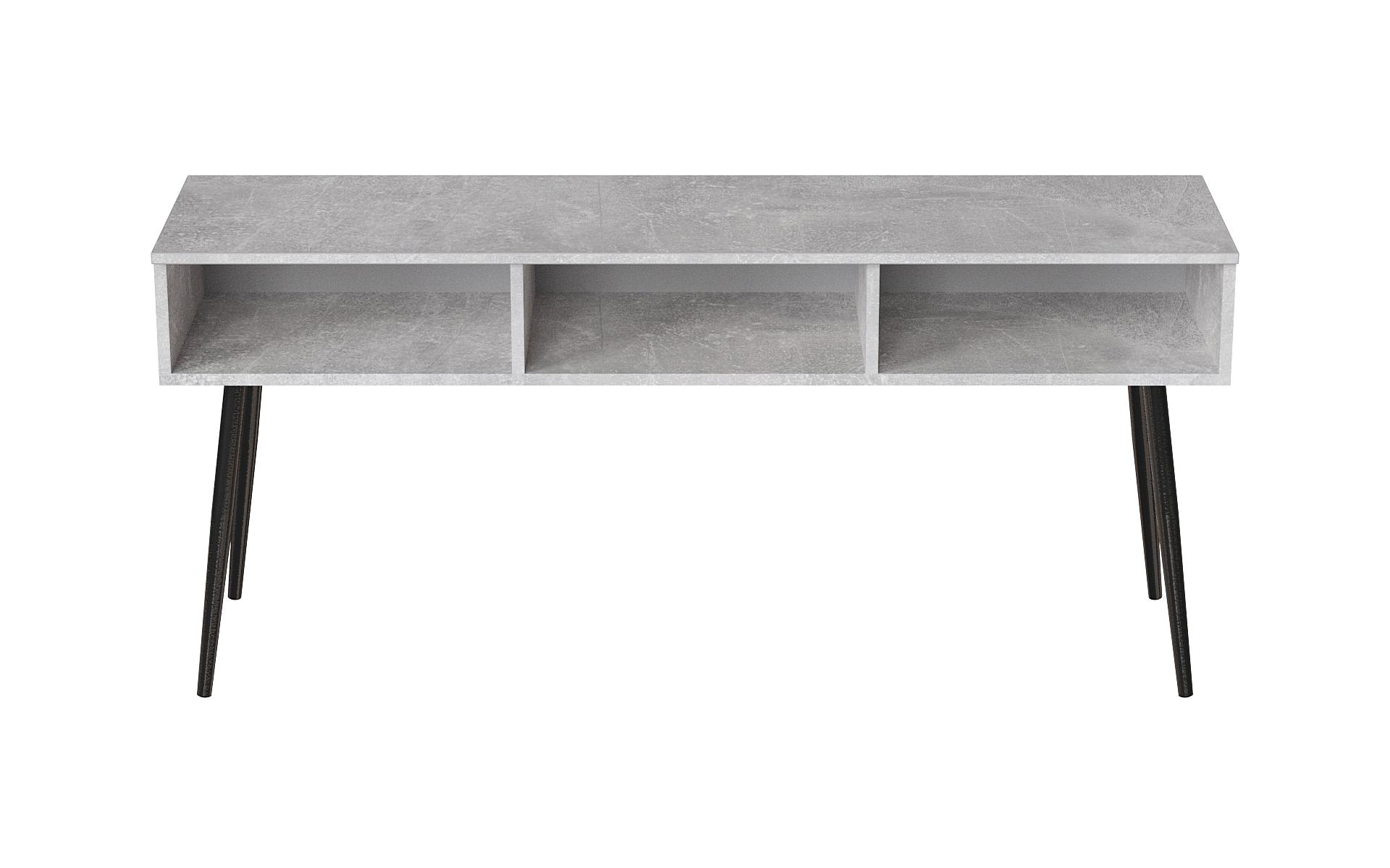 Тумба под телевизор Ferrum-decor Кентукки металл/ДСП 16 мм 45x139x38 см Черный/Бетон (FRD-106727)