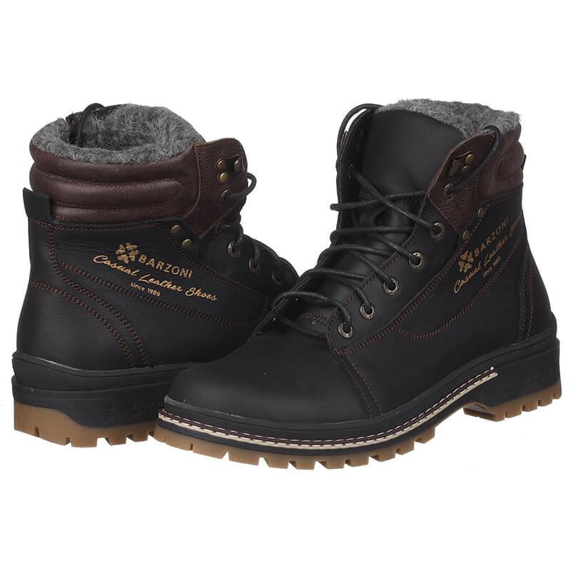 Ботинки мужские Barzoni 190 кожаные р. 43 Черный (10017)